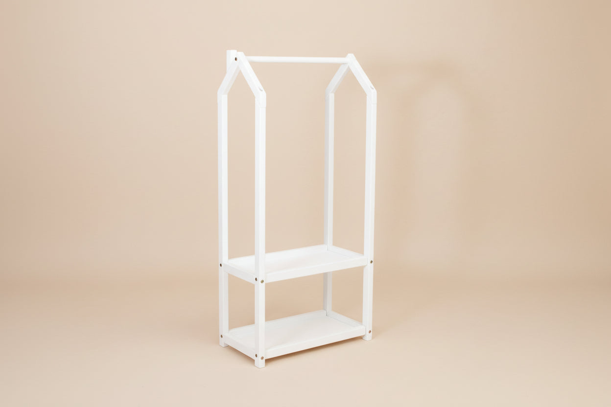 House Shaped Clothing Rack with Storage