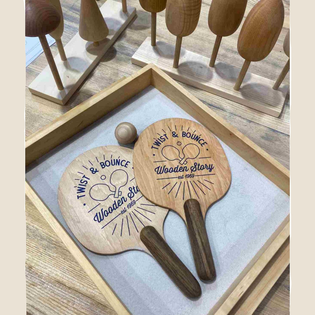 Twist & Bounce - Wooden Ping Pong Paddles