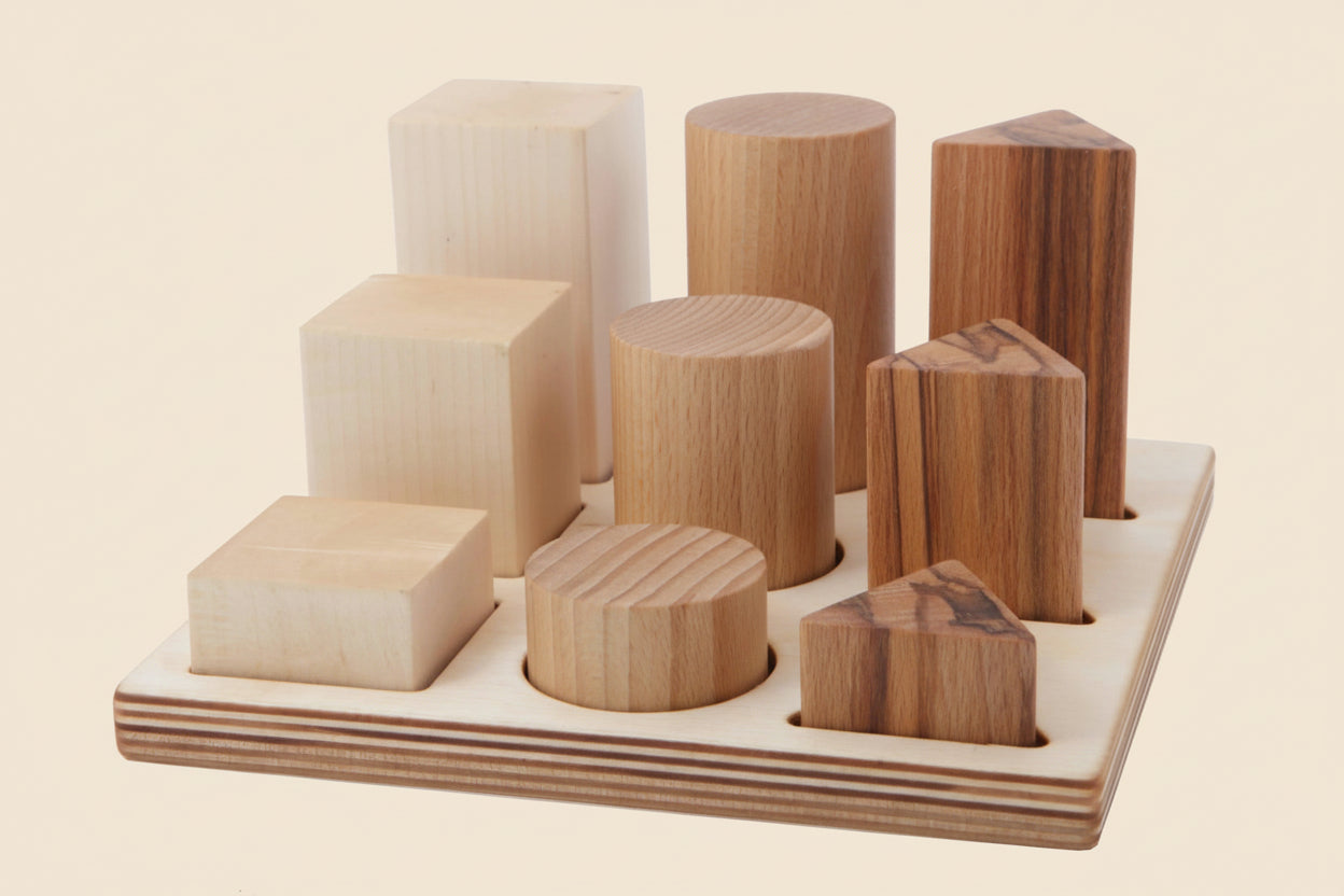 Wooden Shape Sorting Blocks - Natural XL